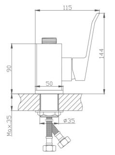 Основание смесителя для кухни Haiba HB73556 хром